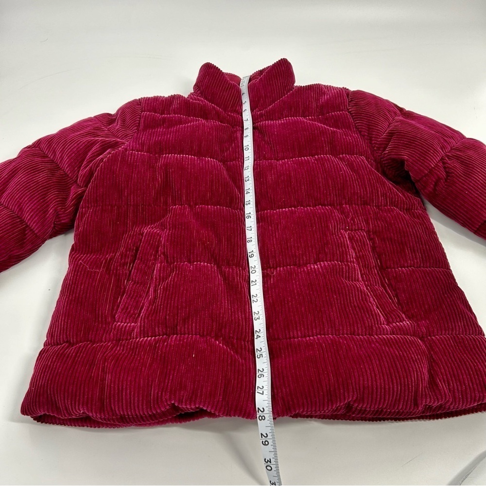 Old Navy Burgundy Boxy Full Zip frost free corduroy puffer jacket Small‎ - Picture 6 of 9